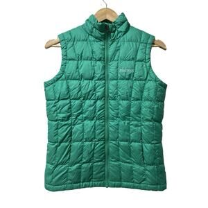 Marmot Girls 550 Fill Down Quilted Sol Puffer Vest Size L Green Outdoor Packable
